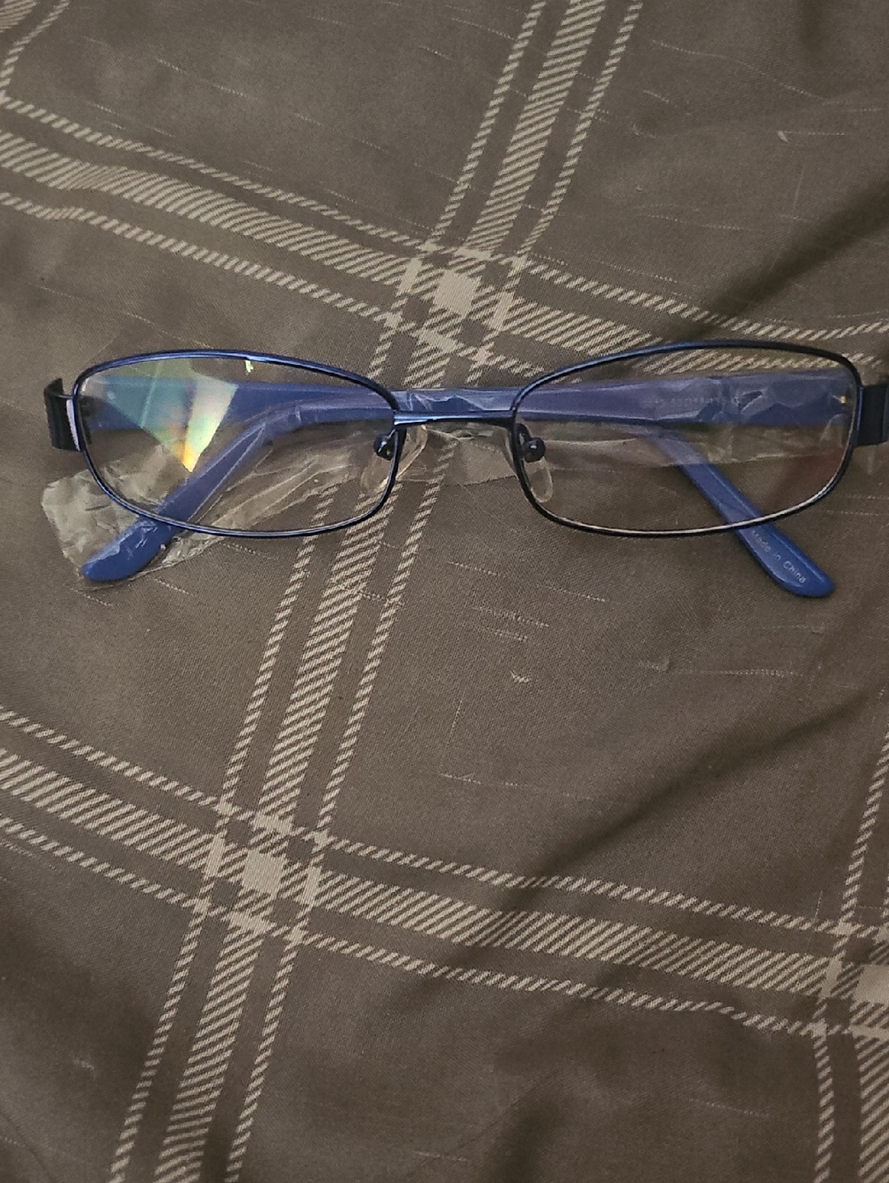 Source Unknown Blue  Slim Oval-Rectangle Glasses
